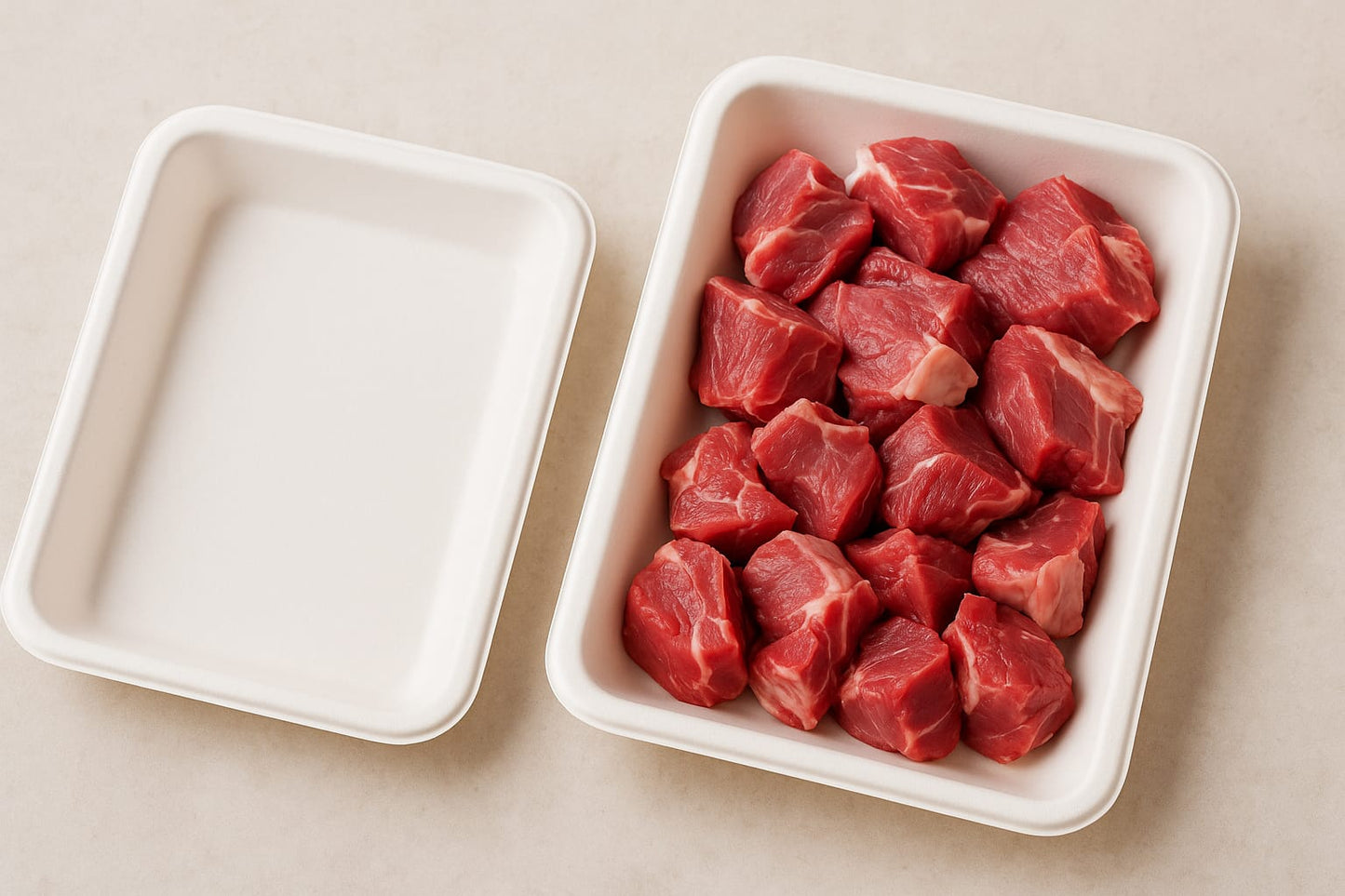 Pack of 1000 Bagasse Trays, Biodegradable, 8"x 6"x 1".