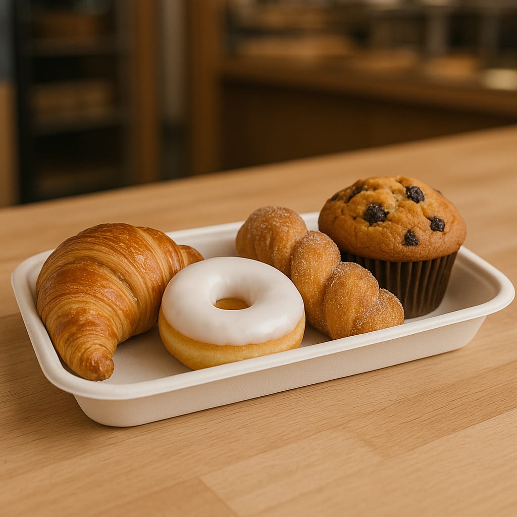 Pack of 1000 Bagasse Trays, Biodegradable, 8"x 6"x 1".